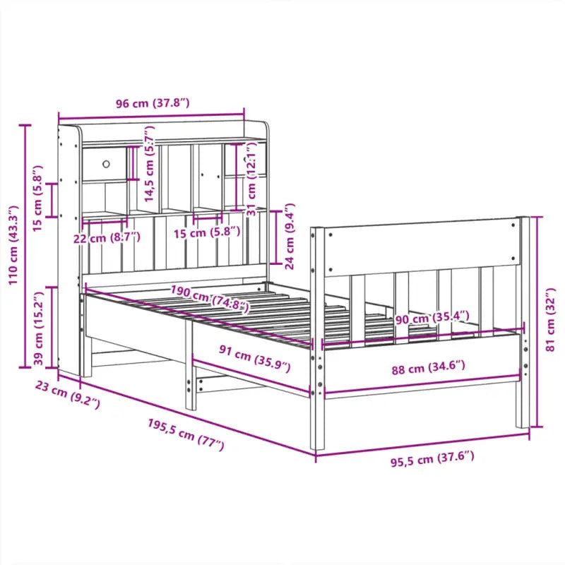 Massief Grenenhouten Bedframe met Extra Opbergruimte voor een Goede Nachtrust - Bedden & bedframes