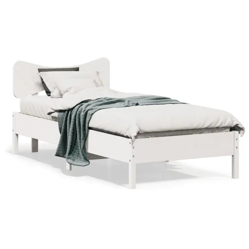 Massief grenenhouten bedframe met multiplex lattenbodem voor een goede nachtrust - Wit / 75 x 190 cm - Bedden &