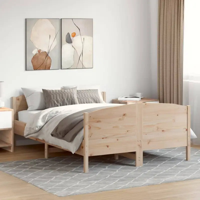 Massief Grenenhouten Bedframe met Multiplex Lattenbodem - Naturel / 140 x 200 cm - Bedden & bedframes