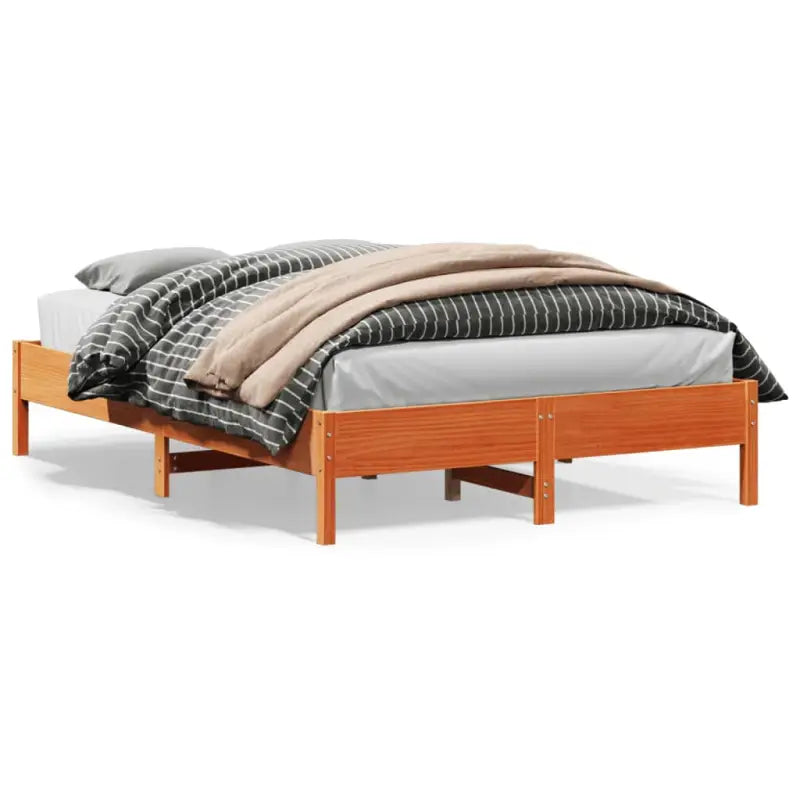 Massief Grenenhouten bedframe met multiplex lattenbodem voor optimale slaap - Bruin / 150 x 200 cm - Bedden & bedframes