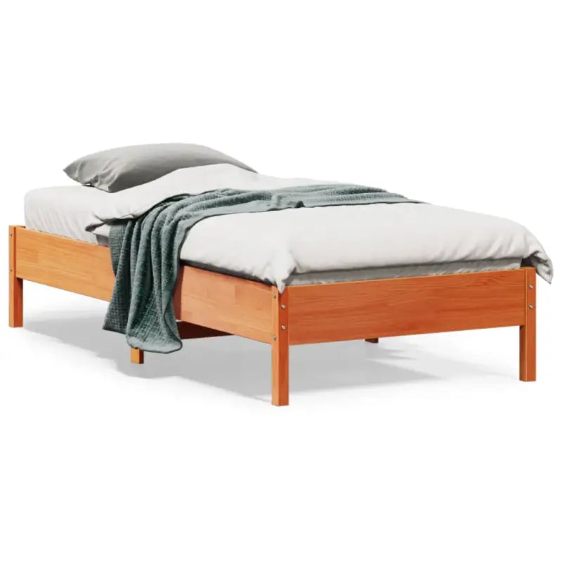 Massief Grenenhouten bedframe met multiplex lattenbodem voor optimale slaap - Bruin / 75 x 190 cm - Bedden & bedframes