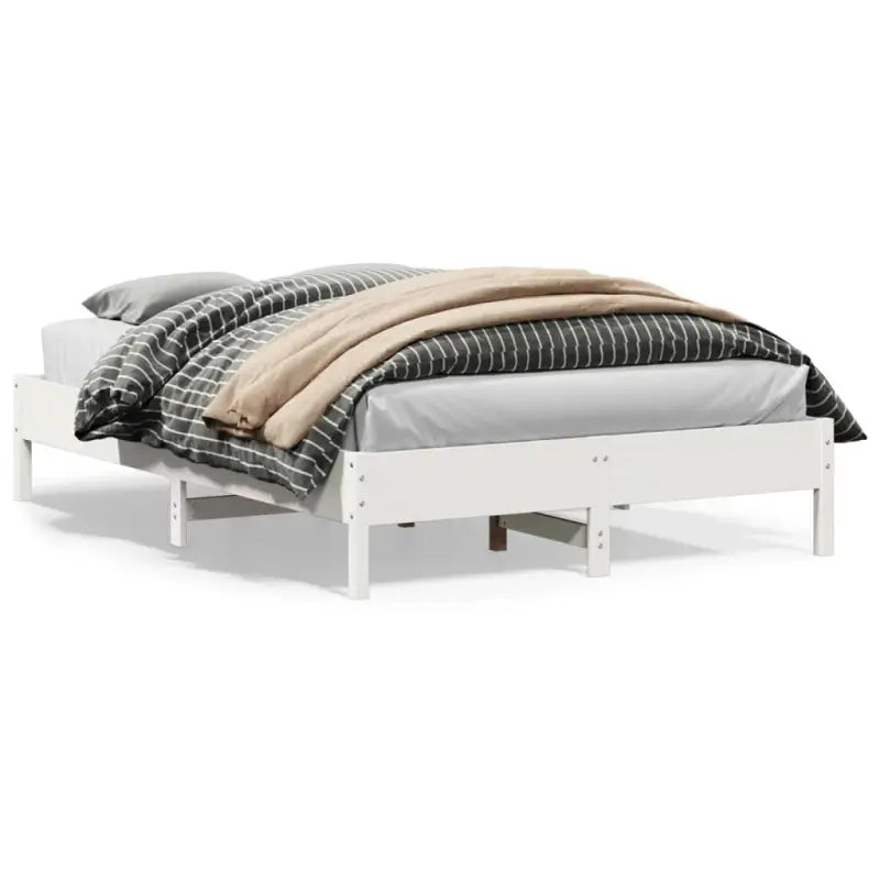 Massief Grenenhouten bedframe met multiplex lattenbodem voor optimale slaap - Wit / 150 x 200 cm - Bedden & bedframes