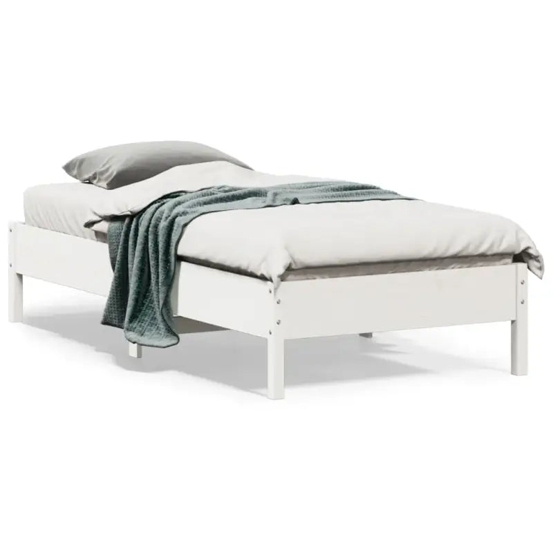 Massief Grenenhouten bedframe met multiplex lattenbodem voor optimale slaap - Wit / 75 x 190 cm - Bedden & bedframes