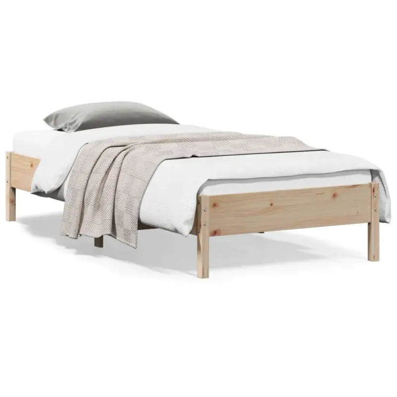 Massief Grenenhouten bedframe met multiplex lattenbodem voor optimale slaap - Naturel / 100 x 200 cm - Bedden &