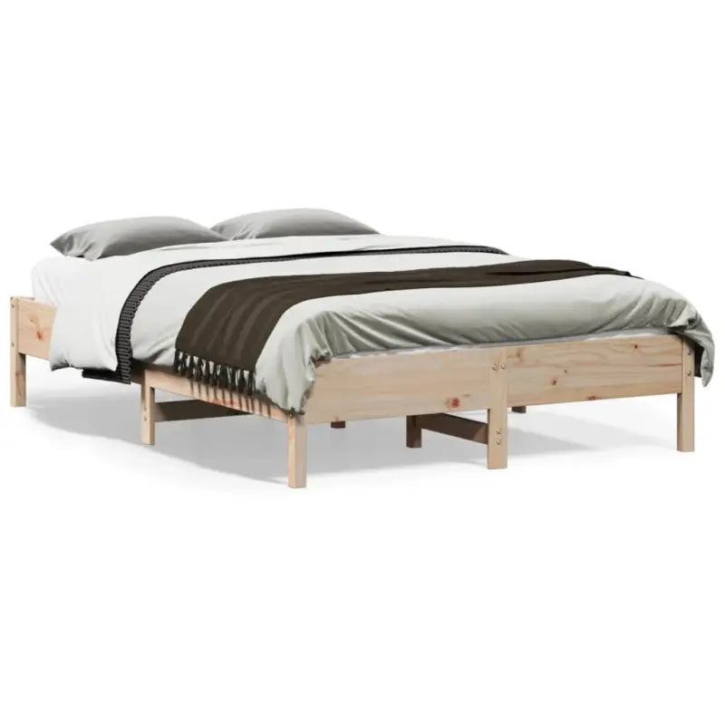 Massief Grenenhouten bedframe met multiplex lattenbodem voor optimale slaap - Naturel / 140 x 190 cm - Bedden &