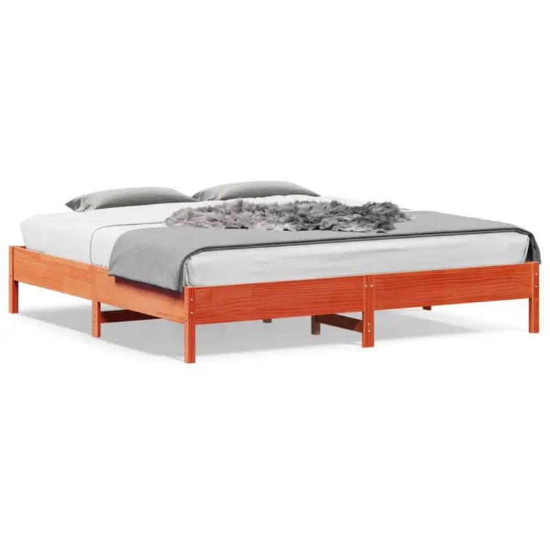 Massief Grenenhouten bedframe met multiplex lattenbodem voor optimale slaap - Bruin / 200 x 200 cm - Bedden & bedframes