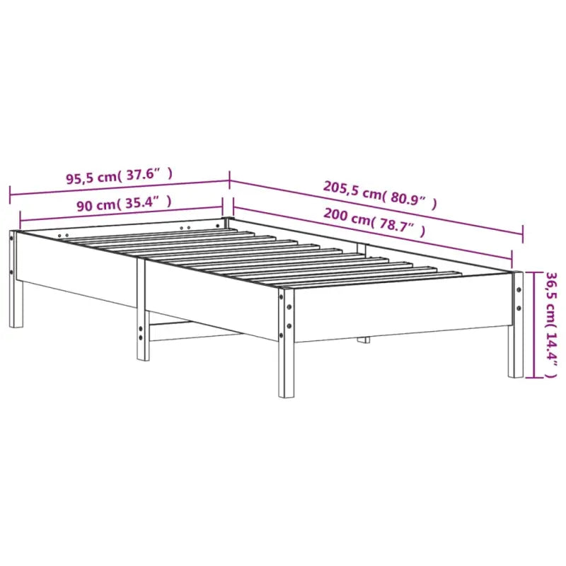 Massief Grenenhouten bedframe met multiplex lattenbodem voor optimale slaap - Bedden & bedframes
