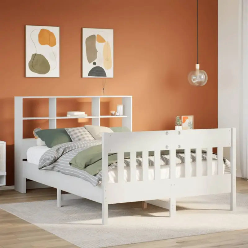 Massief grenenhouten bedframe met uitstekende ondersteuning voor een goede nachtrust - Wit / 160 x 200 cm - Bedden &