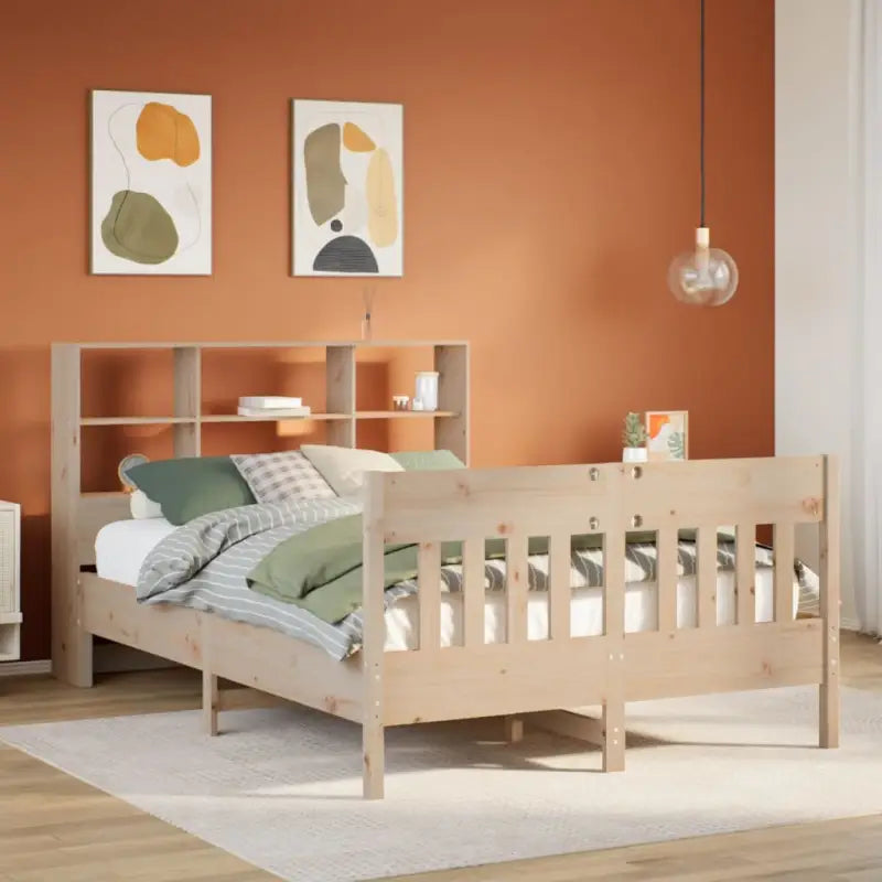 Massief grenenhouten bedframe met uitstekende ondersteuning voor een goede nachtrust - Naturel / 160 x 200 cm - Bedden