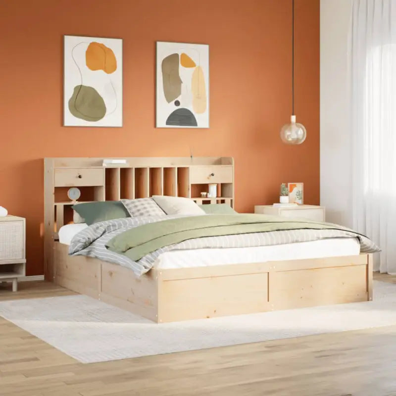 Massief Grenenhouten Bedframe voor Comfort en Natuurlijke Interieurstijl - Naturel / 200 x 200 cm - Bedden & bedframes