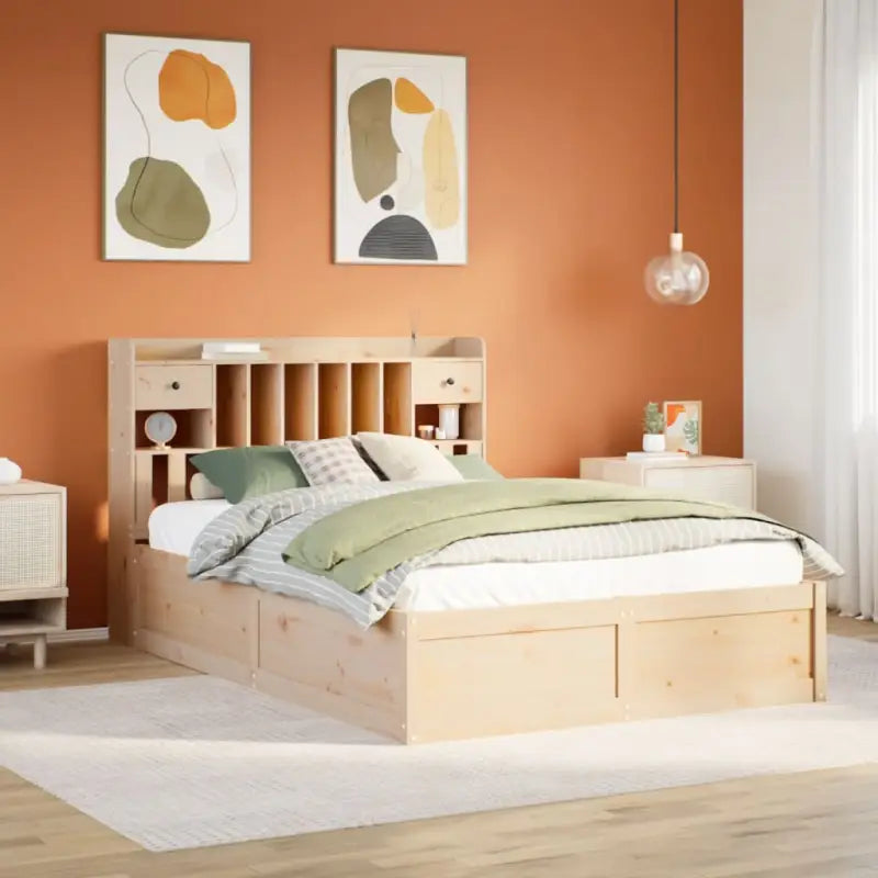 Massief Grenenhouten Bedframe voor Comfort en Natuurlijke Interieurstijl - Naturel / 160 x 200 cm - Bedden & bedframes