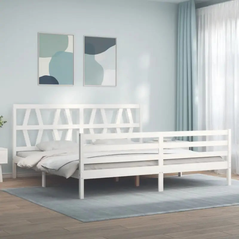 Massief grenenhouten bedframe voor comfortabele nachtrust - Wit / 200 x 200 cm - Bedden & bedframes