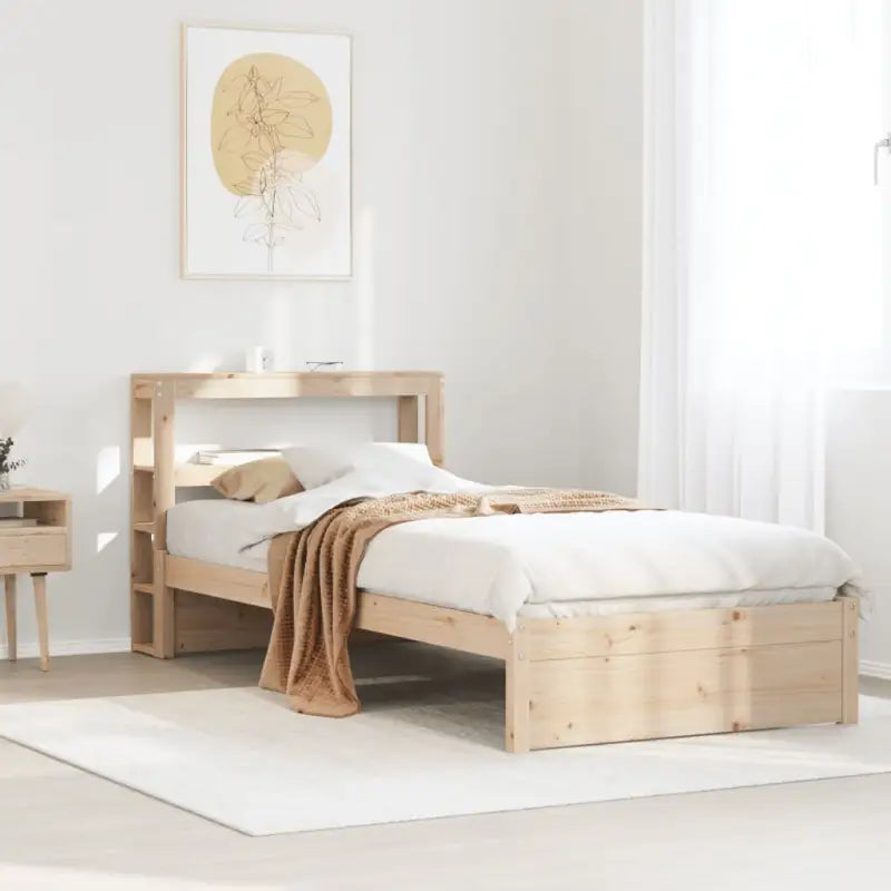 Massief Grenenhouten Bedframe voor een Comfortabele en Decoratieve Slaapruimte - Bruin / 75 x 190 cm - Bedden &