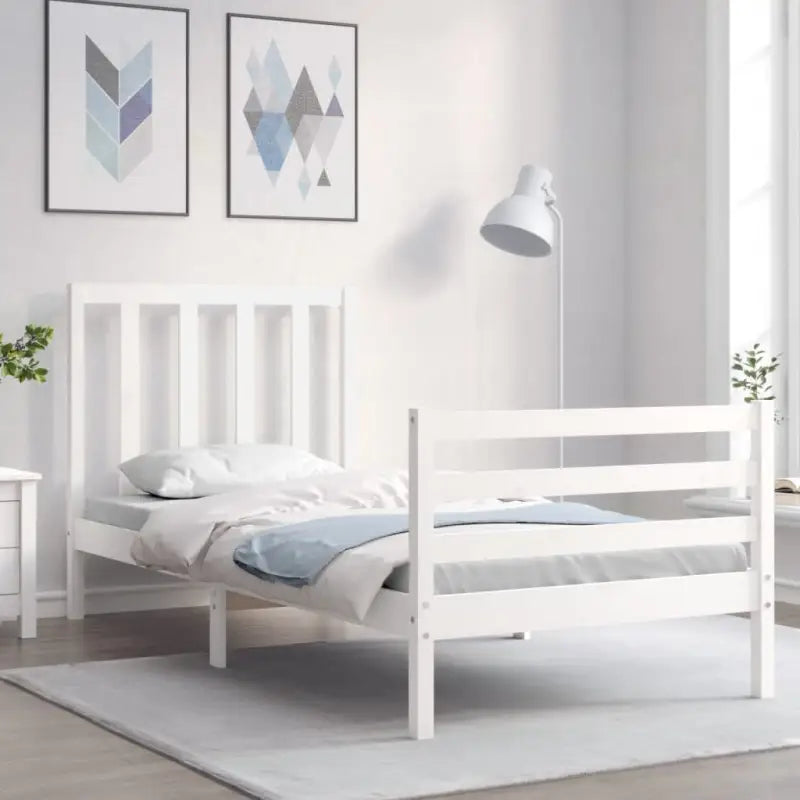 Massief grenenhouten bedframe voor een goede nachtrust en natuurlijk interieur - Wit / 90 x 190 cm - Bedden & bedframes