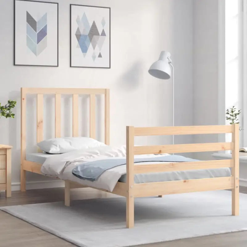Massief grenenhouten bedframe voor een goede nachtrust en natuurlijk interieur - Naturel / 90 x 200 cm - Bedden &