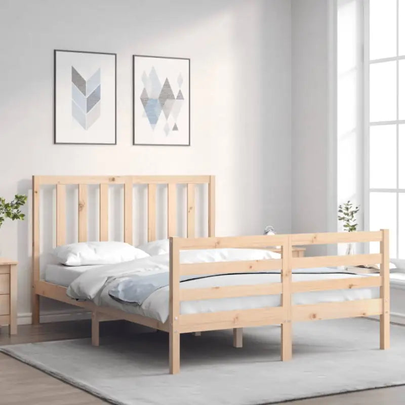 Massief grenenhouten bedframe voor een goede nachtrust en natuurlijk interieur - Naturel / 140 x 200 cm - Bedden &