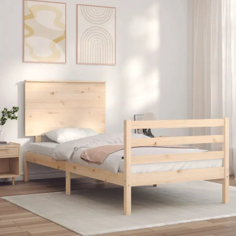Massief grenenhouten bedframe voor een goede nachtrust en natuurlijk interieur - Naturel / 90 x 190 cm - Bedden &