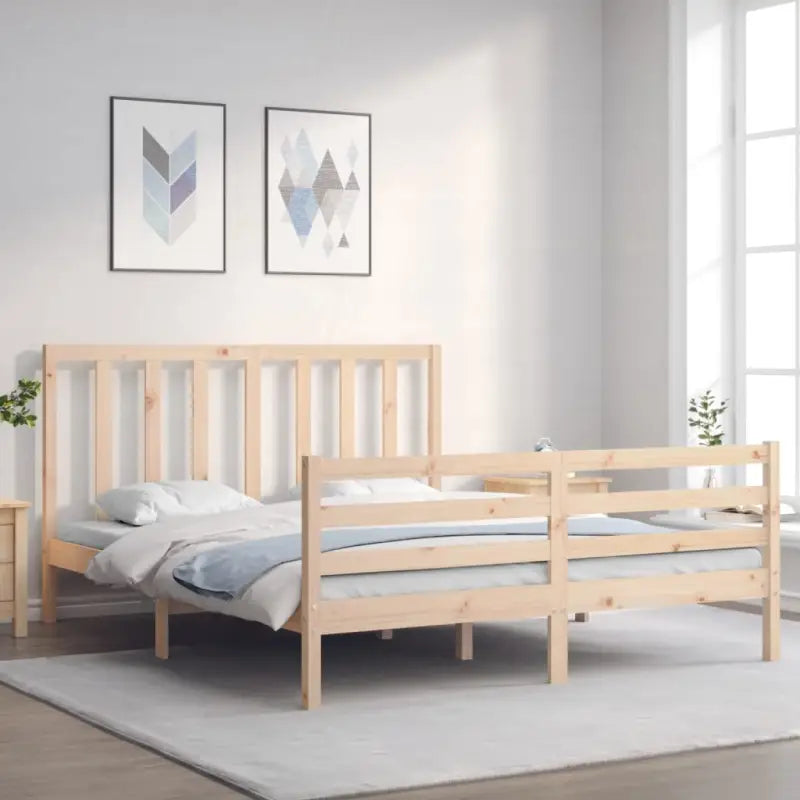Massief grenenhouten bedframe voor een goede nachtrust en natuurlijk interieur - Naturel / 160 x 200 cm - Bedden &