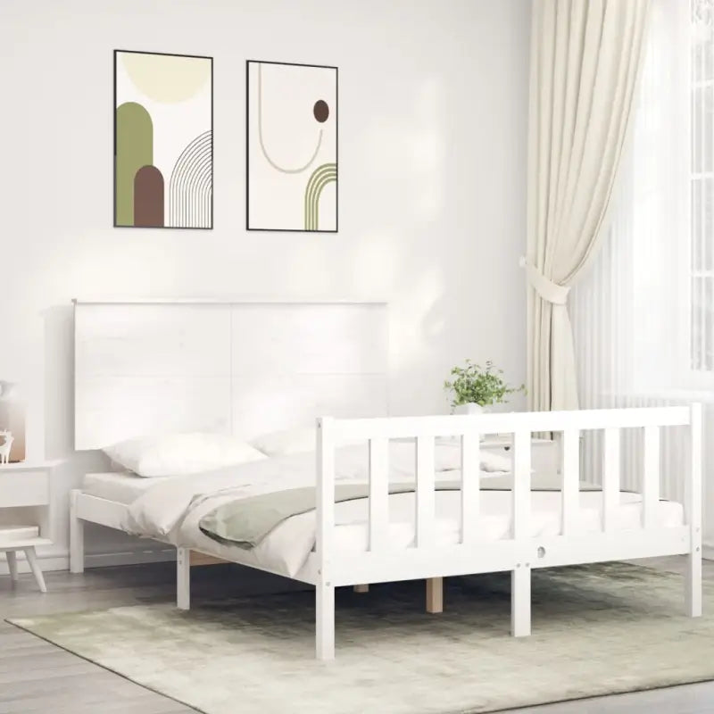 Massief grenenhouten bedframe voor een goede nachtrust en stijlvol interieur - Wit / 120 x 200 cm - Bedden & bedframes