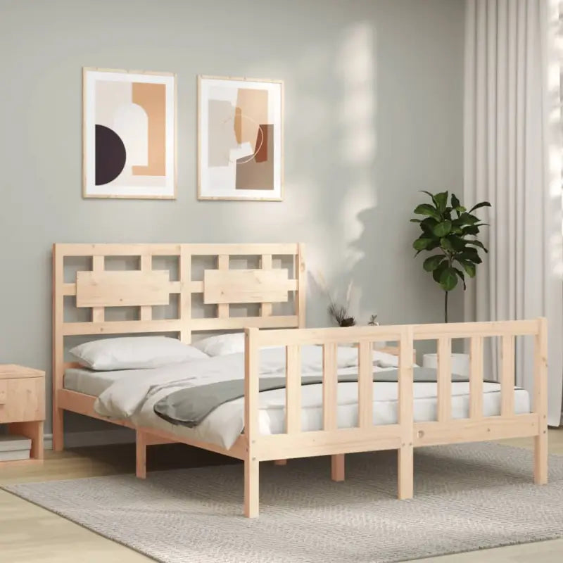 Massief grenenhouten bedframe voor een goede nachtrust - Naturel / 135 x 190 cm - Bedden & bedframes