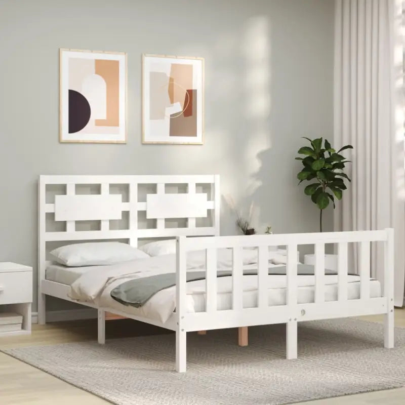 Massief grenenhouten bedframe voor een goede nachtrust - Wit / 120 x 200 cm - Bedden & bedframes