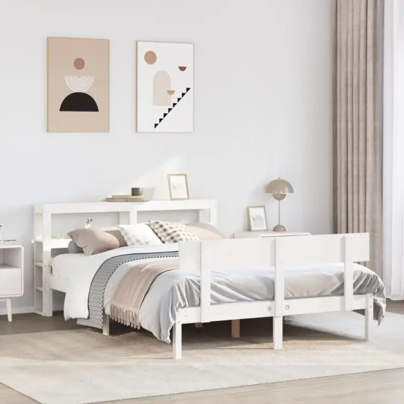 Massief grenenhouten bedframe voor een goede nachtrust - Wit / 150 x 200 cm - Bedden & bedframes