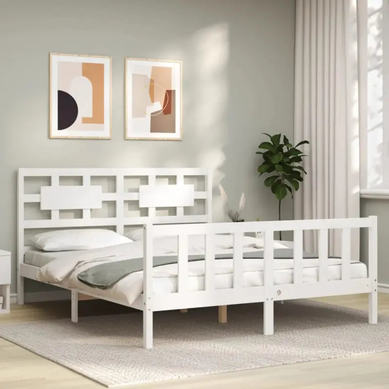 Massief grenenhouten bedframe voor een goede nachtrust - Wit / 160 x 200 cm - Bedden & bedframes