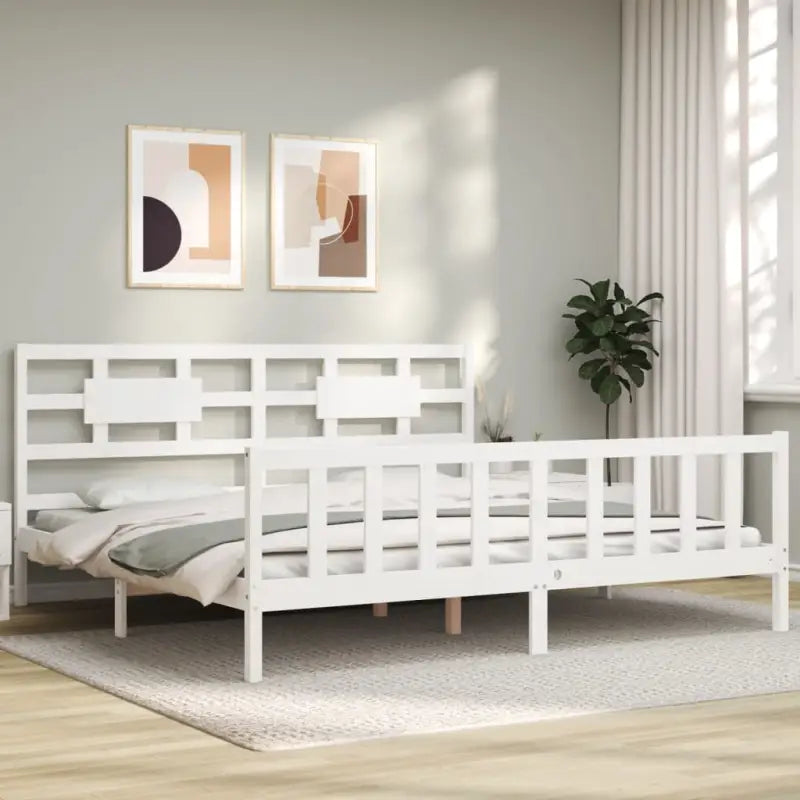 Massief grenenhouten bedframe voor een goede nachtrust - Wit / 200 x 200 cm - Bedden & bedframes