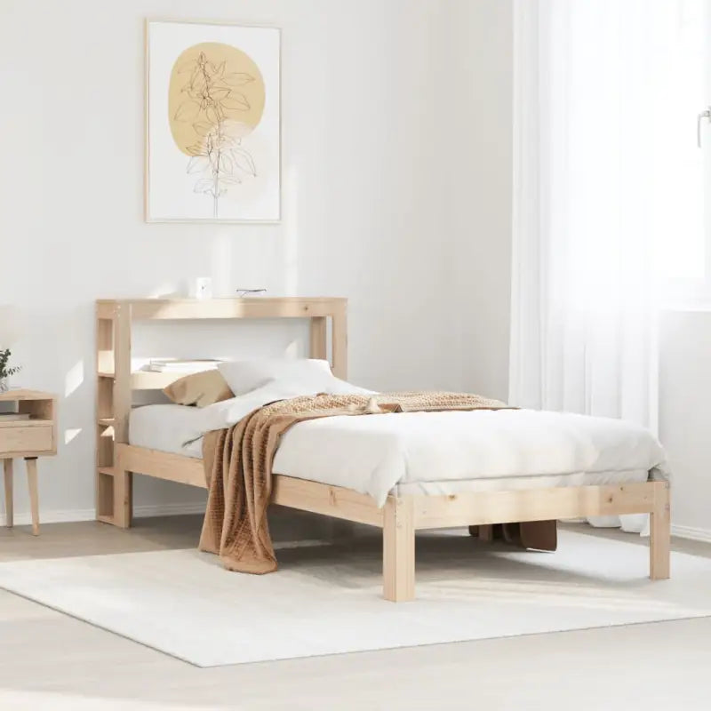Massief Grenenhouten Bedframe voor een Natuurlijk en Comfortabel Slaapplekje - Naturel / 90 x 200 cm - Bedden &