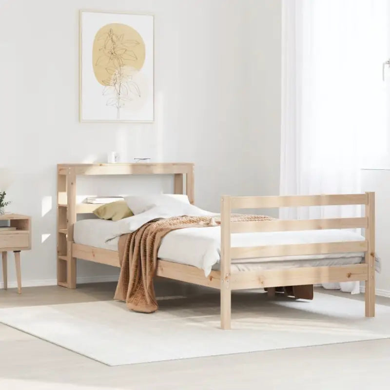 Massief grenenhouten bedframe voor een natuurlijke en comfortabele slaapkamer - Naturel / 100 x 200 cm - Bedden &