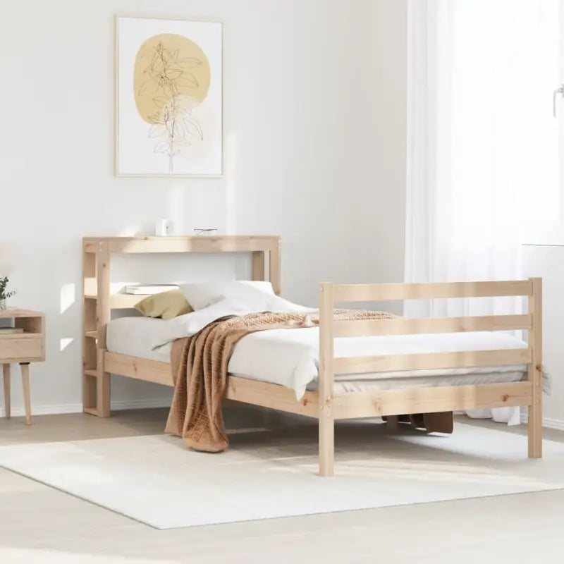 Massief grenenhouten bedframe voor een natuurlijke en comfortabele slaapkamer - Naturel / 90 x 200 cm - Bedden &