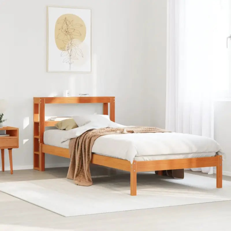 Massief grenenhouten bedframe voor een natuurlijke en comfortabele slaapkamer - Bruin / 75 x 190 cm - Bedden & bedframes