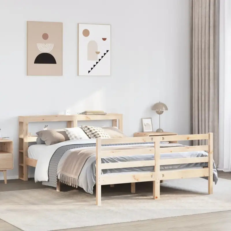 Massief grenenhouten bedframe voor een natuurlijke en comfortabele slaapkamer - Naturel / 150 x 200 cm - Bedden &
