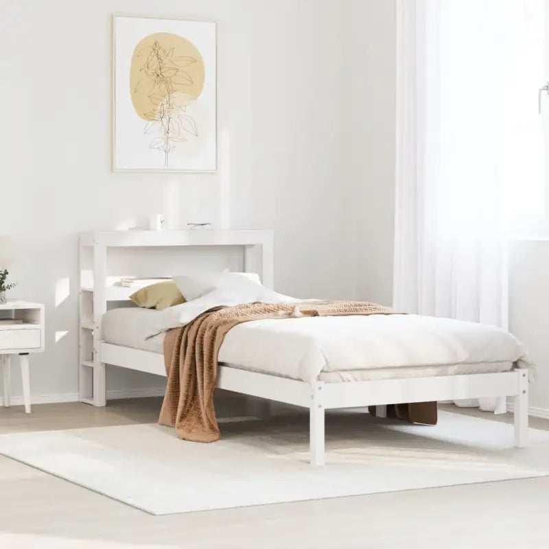 Massief grenenhouten bedframe voor een natuurlijke en comfortabele slaapkamer - Wit / 75 x 190 cm - Bedden & bedframes