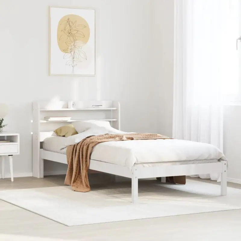 Massief Grenenhouten Bedframe voor een Natuurlijke en Decoratieve Slaapruimte - Wit / 100 x 200 cm - Bedden & bedframes