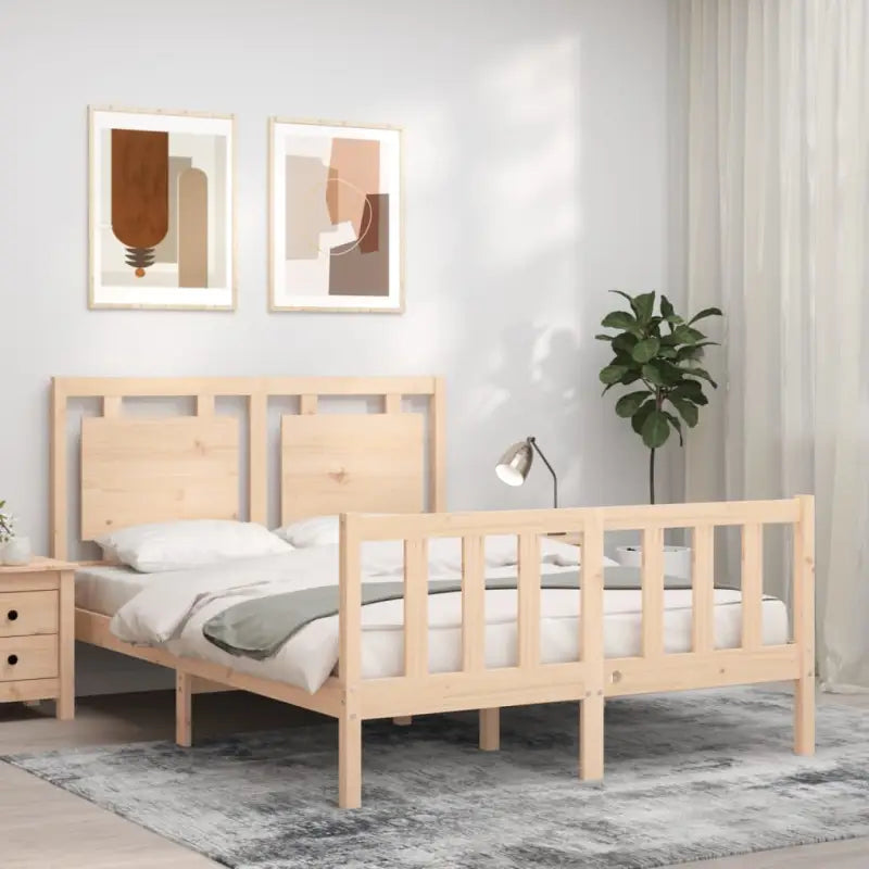 Massief Grenenhouten Bedframe voor een Natuurlijke en Gezonde Nachtrust - Naturel / 140 x 190 cm - Bedden & bedframes
