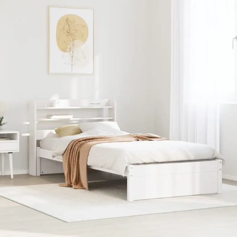 Massief Grenenhouten bedframe voor een natuurlijke en praktische uitstraling - Wit / 100 x 200 cm - Bedden & bedframes