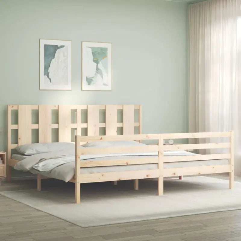 Massief grenenhouten bedframe voor een natuurlijke en praktische inrichting - Naturel / 180 x 200 cm - Bedden &