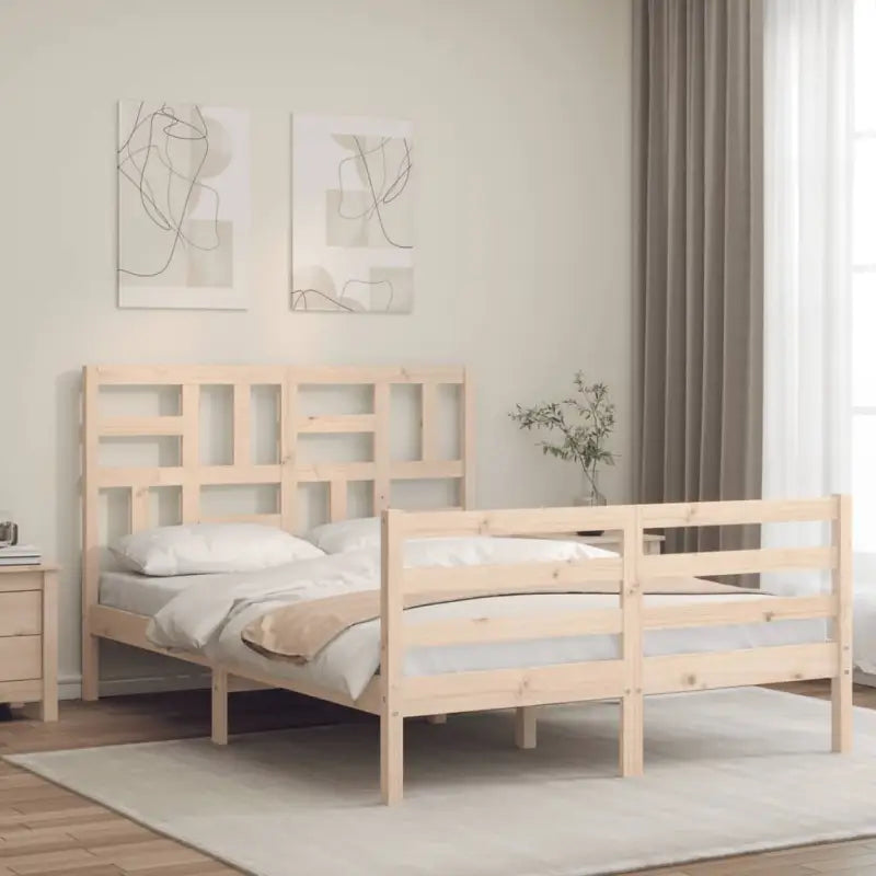 Massief Grenenhouten bedframe voor een natuurlijke en stijlvolle slaapkamer - Naturel / 120 x 200 cm - Bedden &