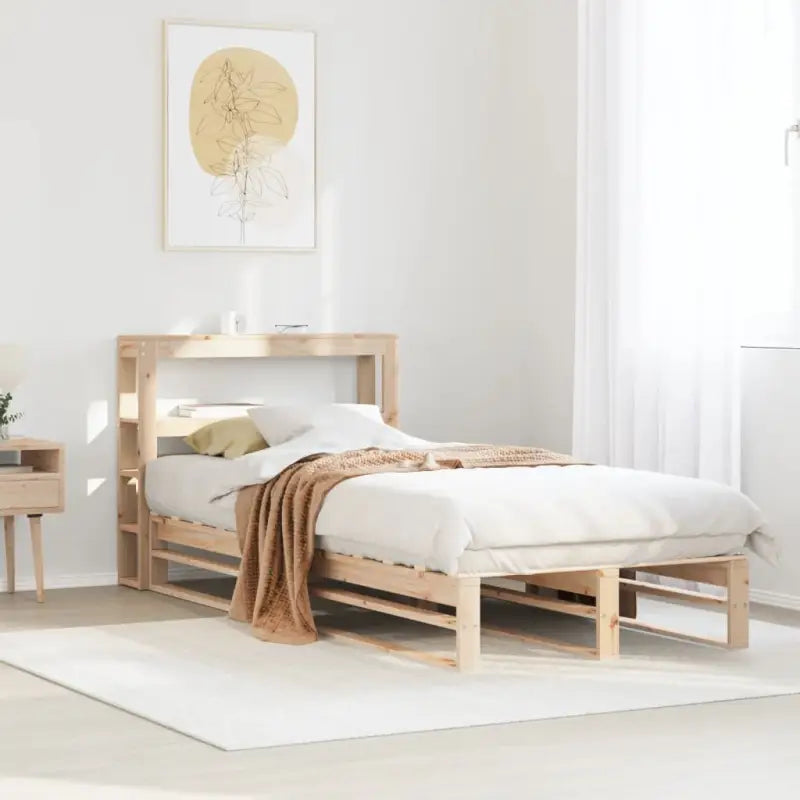 Massief Grenenhouten Bedframe voor een Stevige en Decoratieve Slaapruimte - Naturel / 100 x 200 cm - Bedden & bedframes