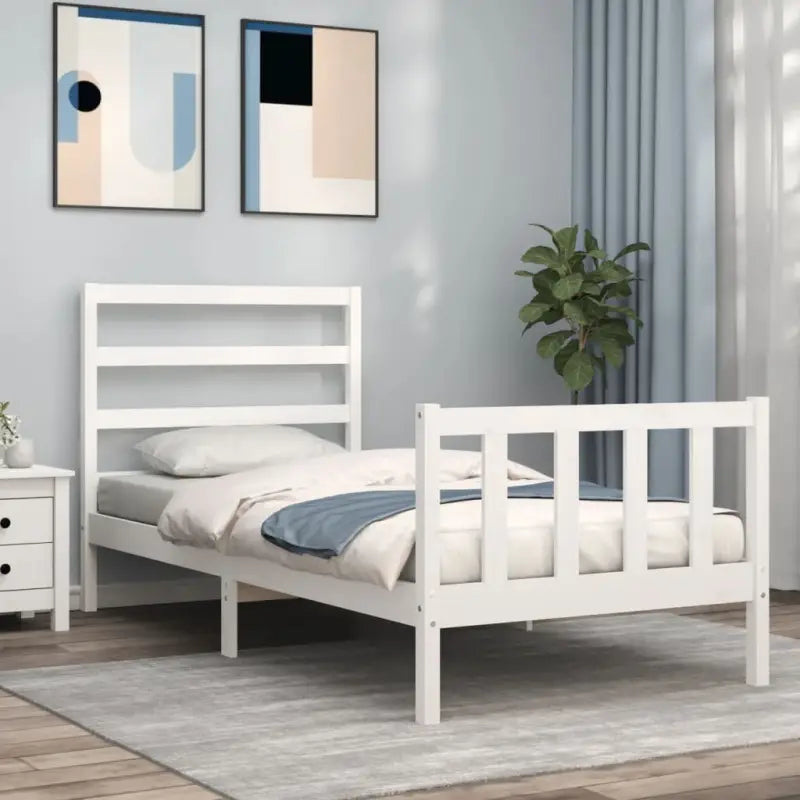 Massief grenenhouten bedframe voor een stevige en natuurlijke uitstraling - Wit / 75 x 190 cm - Bedden & bedframes