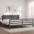 Massief grenenhouten bedframe voor een stilvolle en comfortabele slaapruimte - Grijs / 200 x 200 cm - Bedden & bedframes