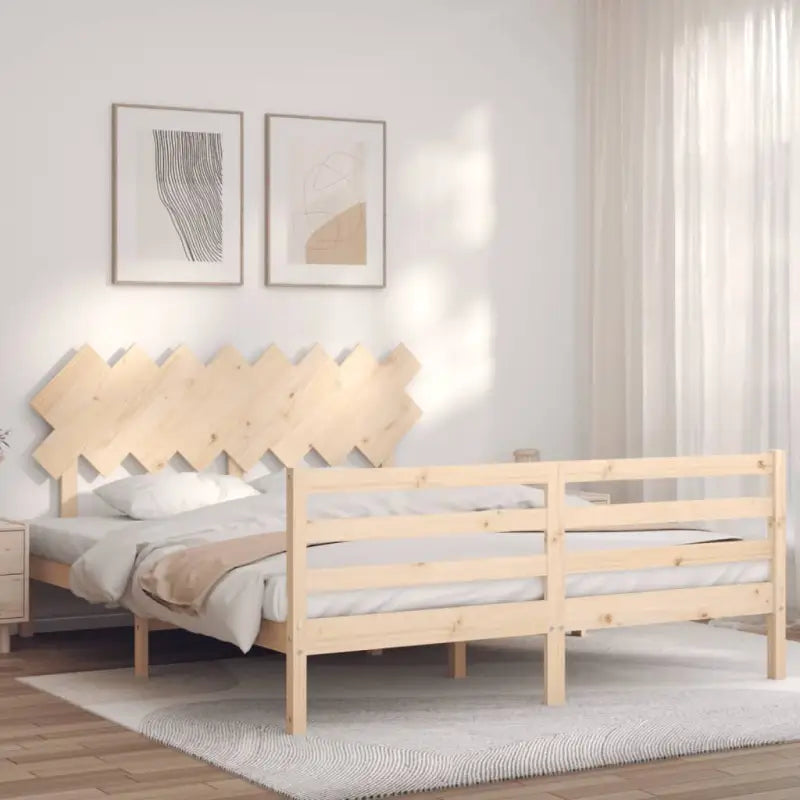 Massief grenenhouten bedframe voor een stilvolle en comfortabele slaapruimte - Naturel / 160 x 200 cm - Bedden &