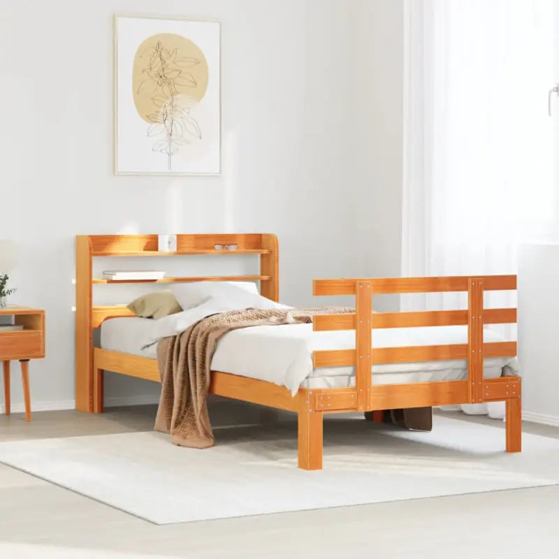 Massief grenenhouten bedframe voor goede nachtrust en natuurlijke stijl - Wasbruin / 90 x 200 cm - Bedden & bedframes