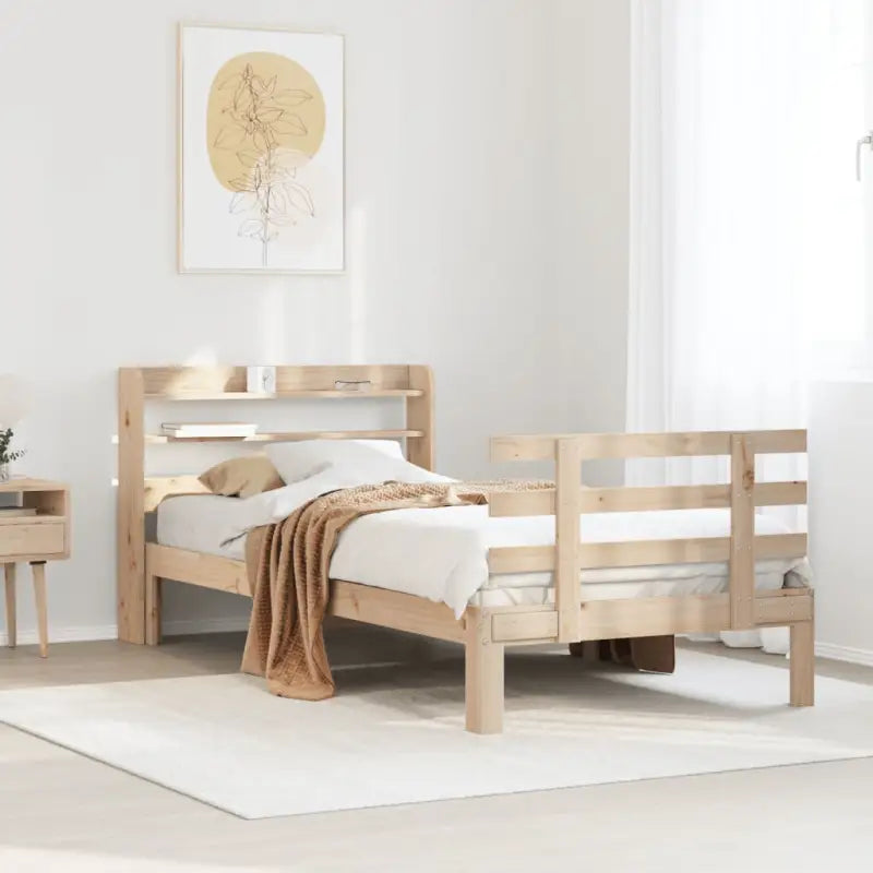 Massief grenenhouten bedframe voor goede nachtrust en natuurlijke stijl - Bruin / 90 x 200 cm - Bedden & bedframes