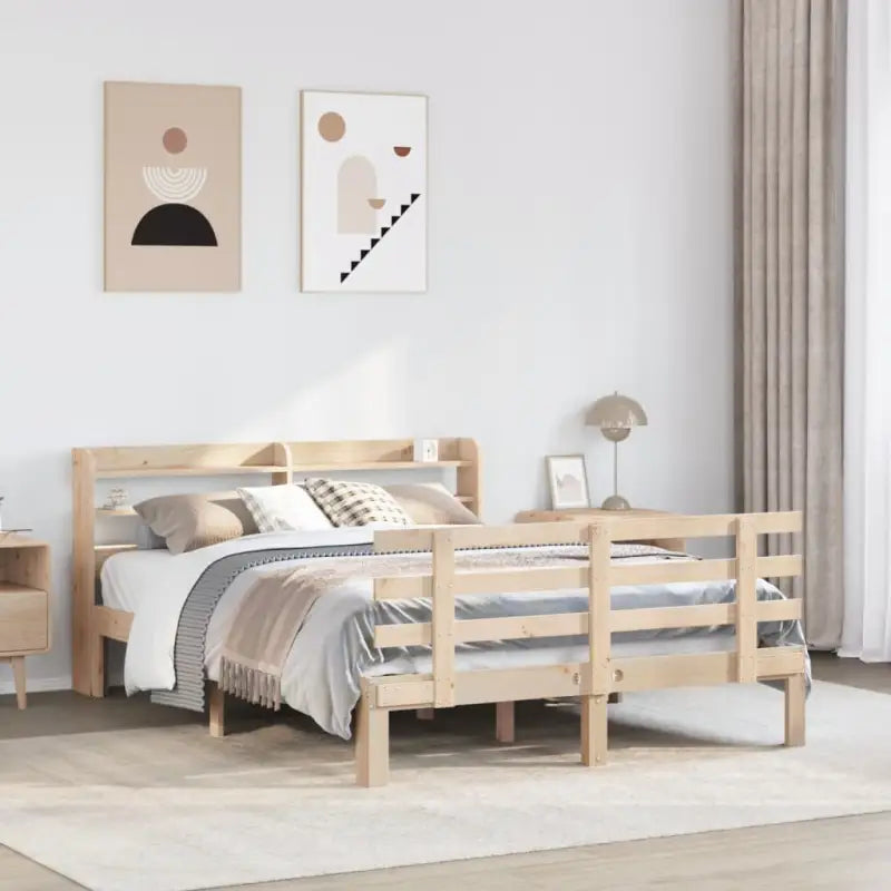 Massief grenenhouten bedframe voor goede nachtrust en natuurlijke stijl - Bruin / 120 x 200 cm - Bedden & bedframes