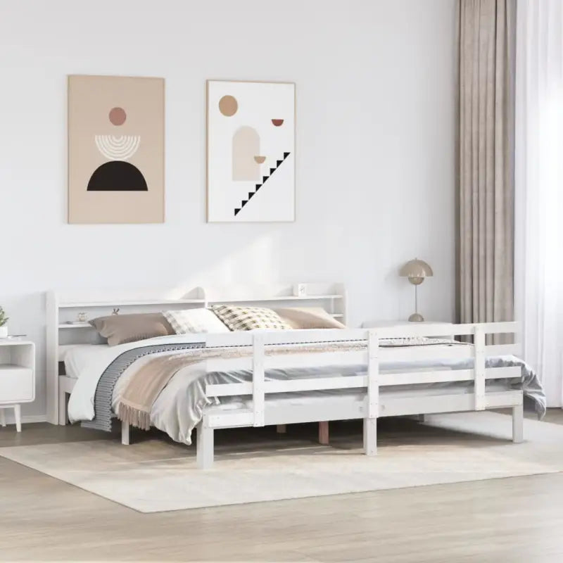 Massief grenenhouten bedframe voor goede nachtrust en natuurlijke stijl - Wit / 180 x 200 cm - Bedden & bedframes