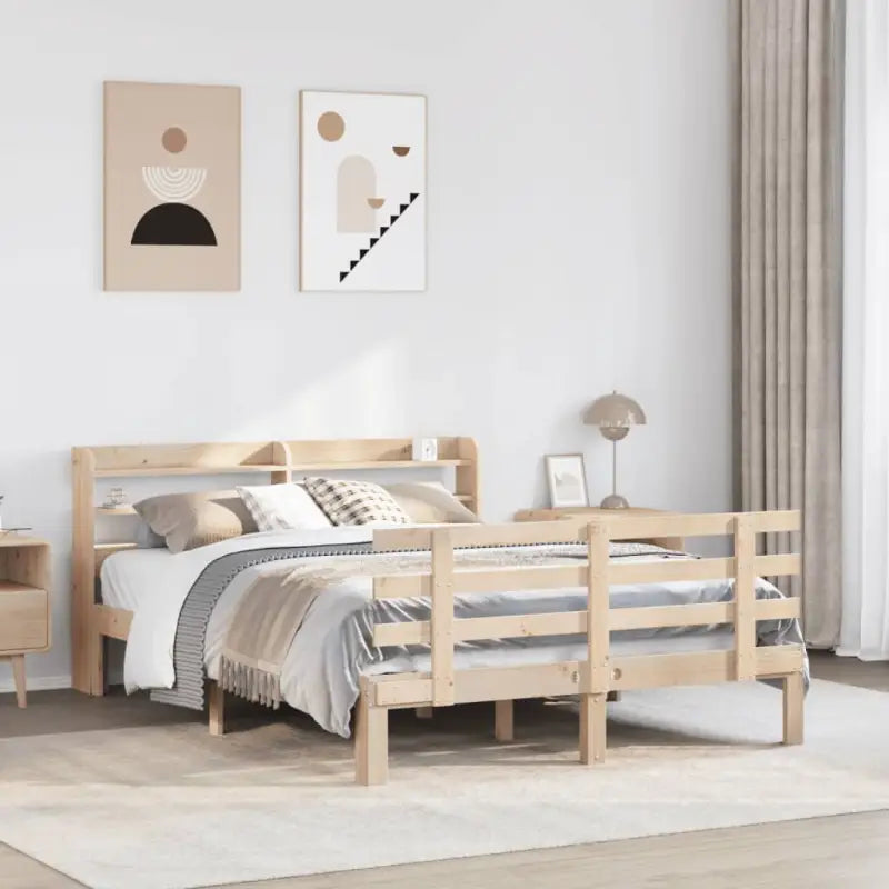 Massief grenenhouten bedframe voor goede nachtrust en natuurlijke stijl - Bruin / 140 x 200 cm - Bedden & bedframes