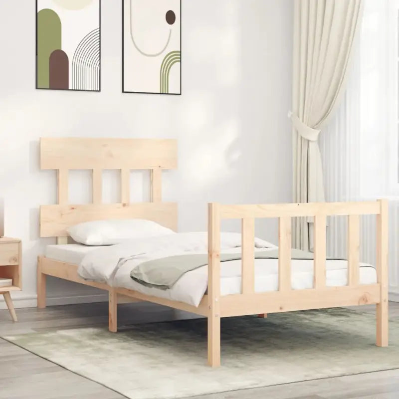 Massief Grenenhouten bedframe voor uitstekende ondersteuning en natuurlijk sfeer - Naturel / 100 x 200 cm