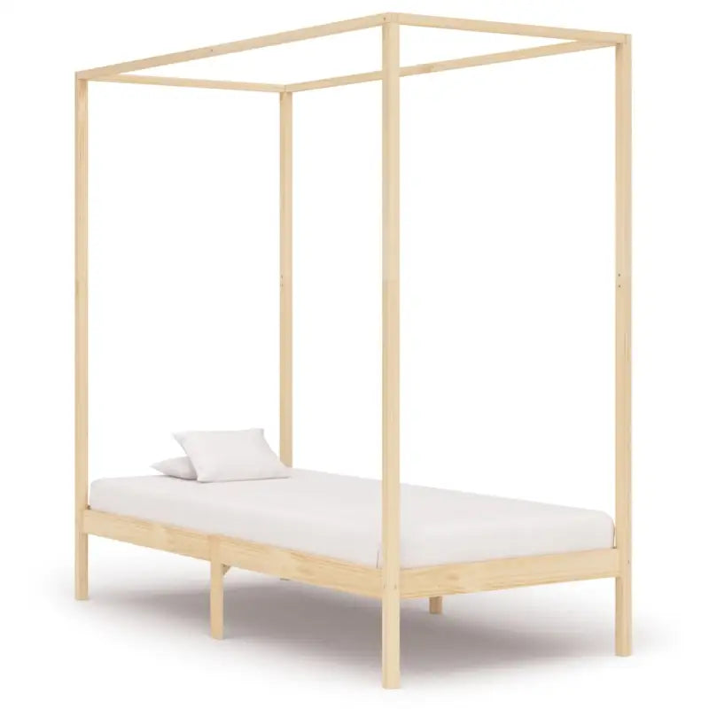 Massief Grenenhouten Hemelbedframe Voor Een Elegante Slaapkamer - Bruin / 90 x 200 cm - Bedden & bedframes